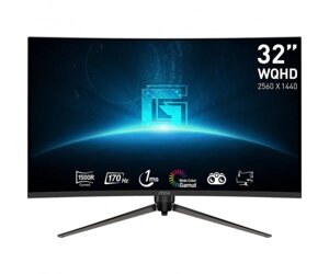 MSI монітор 31.5 G32CQ5p 2xhdmi, DP, audio, VA, 2560x1440, 170hz, 1ms, srgb 115%curved, adaptivesync, HAS