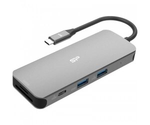 Мультипортовий адаптер Silicon Power SR30 8-in-1 USB-C Docking Station (SPU3C08DOCSR300G)