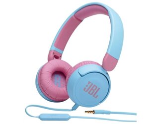 Навушники JBL JR 310, Blue/Pink, 3.5 мм, мікрофон, динаміки 32 мм, 1 м, дитячі (JBLJR310BLU)