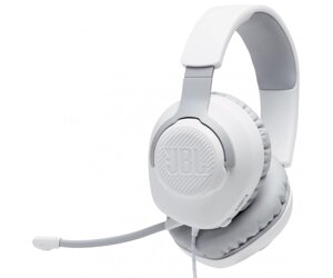 Навушники JBL Quantum 100, White, 3.5 мм, мікрофон, динаміки 40 мм, технологія QuantumSOUND Signature, 1.2 м