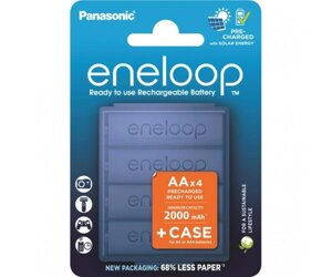 Panasonic Акумулятор Eneloop NI-MH AA 2000 мАг, 4 шт, з кейсом для зберігання