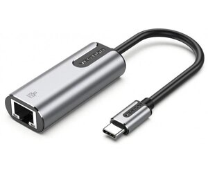 Перехідник USB3.1 Type-C > Ethernet RJ45 1000Mb Aluminum чорний Vention