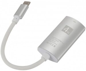 Перехідник USB3.1 Type-C > HDMI (F), 4K 30HZ, кабель 0.1м, срібний