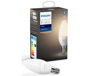 Philips Hue Лампа розумна E14, 5.5W (40Вт), 2700K, White, ZigBee, Bluetooth, димування