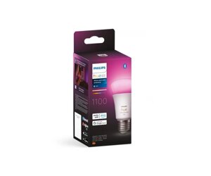 Philips Hue Лампа розумна Hue E27, 11W (60Вт), 2000K-6500K, RGB, ZigBee, Bluetooth, димування