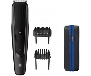 Philips Тример Beardtrimmer series 5000, для бороди і вусів, мережа+акум., насадок-2, чохол, сталь, чорний