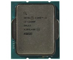 Процесор Intel Core i3 (LGA1700) i3-12100F, Tray, 4x3.3 GHz (Turbo Boost 4.3 GHz, 8 потоків), L3 12Mb Smart Cache,