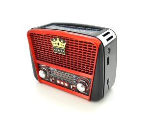 Радіоприймач GOLON RX455S, LED, 6W, AM/FM радіо, Вхід microSD, USB, живлення від 220+АКБ+2*LR20, корпус пластмас,