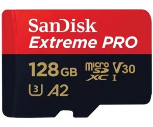 Sandisk карта пам'яті 128GB microsdxc C10 UHS-I U3 R200/W90MB/s extreme pro V30 + SD