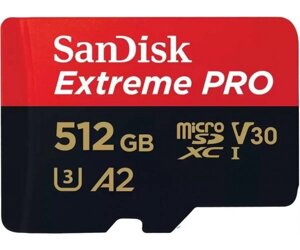 Sandisk карта пам'яті microsd 512GB C10 UHS-I U3 R200/W140MB/s extreme pro V30 + SD