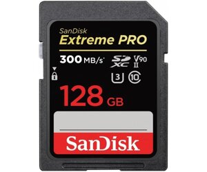 Sandisk карта пам'яті SD 128GB C10 UHS-II U3 V90 R300/W260MB/s extreme pro