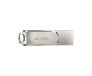 SanDisk Накопичувач 256GB USB 3.1 Type-A + Type-C Dual Drive Luxe Срібний