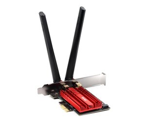 Мережева карта PCI-E x1, Fenvi FV-AXE3000, WiFi 6E (до 2400 Mbps), Bluetooth 5.3, Intel AX210, радіатор, 2 зовнішні