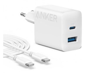 Мережевий зарядний пристрій Anker PowerPort - 20W USB-C&USB-A + USB-C cable White (6924822)