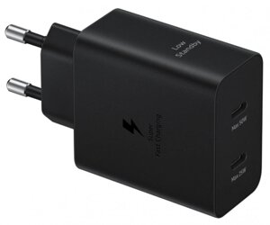 Мережевий зарядний пристрій Samsung 50W Power Adapter Duo (w C to C Cable) Black / EP-T5020XBEGEU (6994144)