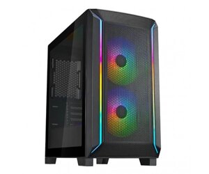 Silverstone корпус FARA FA312Z-BG, без бж, 2xusb3.0, 2x140mm ARGB fan, TG side panel, matx, black