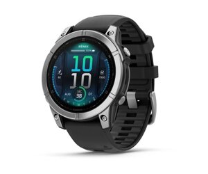 Смарт-годинник Garmin Fenix E Чорний/Срібний з силіконовим ремінцем 47мм QuickFit 22 мм (010-03025-00)