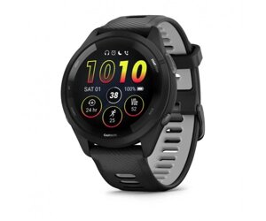 Смарт-годинник Garmin Forerunner 265 з чорний силіконовим ремінцем чорного кольору