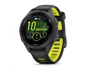 Смарт-годинник Garmin Forerunner 265S з чорний силіконовим ремінцем