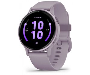 Смарт-годинник Garmin Vivoactive 5 з сланцевим алюмінієвим безелем кольору металік орхідея з фіолетовим корпусом та