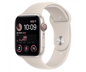 Смарт-годинник Apple Watch SE 2 GPS 44mm Starlight Aluminum Case w. Starlight Sport Band-M/L (MNTE3)