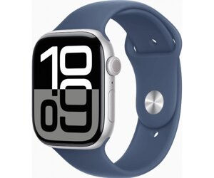 Смарт-годинник Apple Watch Series 10 GPS 46mm Silver Alu. Case w. Denim Sport Band - M/L (MWWM3)