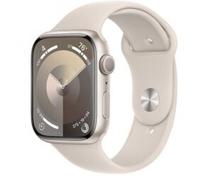 Смарт-годинник Apple Watch Series 9 GPS 45mm Starlight Aluminum Case w. Starlight Sport Band - M/L (MR973)