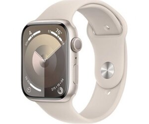 Смарт-годинник Apple Watch Series 9 GPS 45mm Starlight Aluminum Case w. Starlight Sport Band - S/M (MR963)