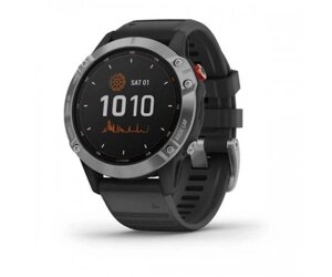 Смарт-годинник Garmin Fenix 6 Solar Silver with black band (010-02410-00)