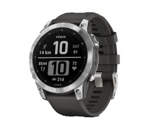 Смарт-годинник Garmin Fenix 7 Silver with Graphite Band (010-02540-00/01)