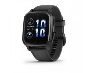 Смарт-годинник Garmin Venu Sq 2 – Music Edition Slate Aluminum Bezel with Black Case and Silicone Band (010-02700-00/10)