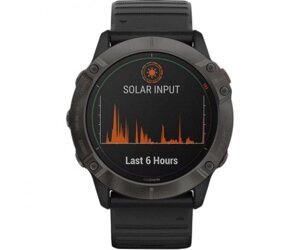 Спортивний годинник Garmin Fenix 6X Pro Solar Titanium Carbon Grey DLC with Black Band (010-02157-21)