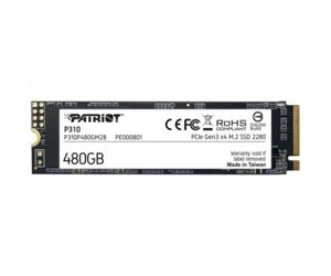 SSD M. 2 patriot P310 480GB nvme 2280 pcie 3.0x4 3D NAND TLC