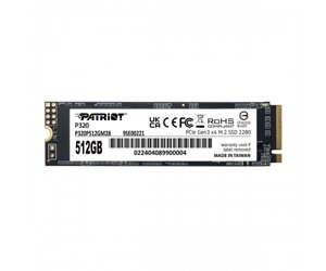 SSD M. 2 patriot P320 512GB nvme 2280 gen3.0 x4 3D TLC