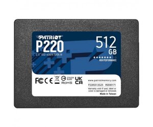 SSD накопичувач patriot P220 512 GB (P220S512G25)