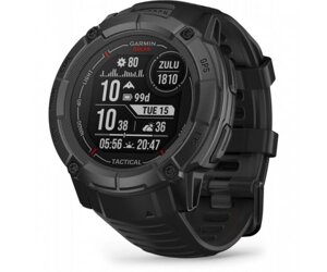 Тактичний годинник Garmin Instinct 2X Solar Tactical Edition – Black з чорним силіконовим ремінцем