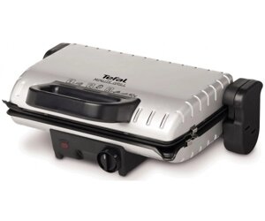 Tefal Гриль прижимний MinuteGrill 1600Вт, темп. режимів-3, з`ємні пластини, розкриття на 180°метал