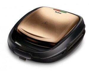 Tefal Мультимейкер Coppertinto 700Вт, тефлон, 2 пластини, корпус-метал, чорно-бронзовий