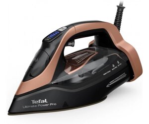 Tefal Утюг Ultimate Power Pro, 3200Вт, 350мл, паровий удар -300гр, постійна пара - 85гр, керам. підошва, чорно-золотий