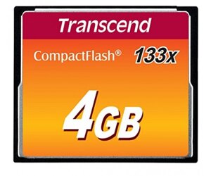 Transcend 133x CompactFlash (Standard) Карта пам'яті CF 4GB 133X]