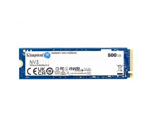 Твердотільний накопичувач SSD 500gb, kingston NV3, PCI-E 4.0 x4, M. 2 2280, 3D TLC, 5000/3000 мб/с (SNV3s/500G)