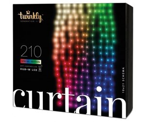 Twinkly Smart LED Гірлянда Twinkly Curtain RGBW 210, Gen II, IP44, 1.45м*2.1м, кабель прозорий