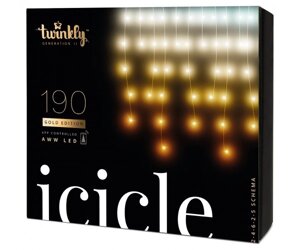 Twinkly Smart LED Гірлянда Twinkly Icicle AWW 190, Gen II, IP44, довжина 5м, кабель прозорий