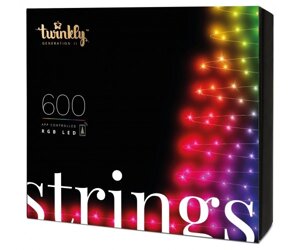 Twinkly Smart LED Гірлянда Twinkly Strings RGB 600, Gen II, IP44, довжина 48м, кабель чорний