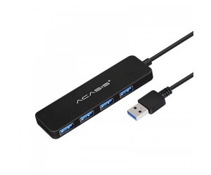 USB hub Acasis AB3-L412 на 4 порти USB 3.0, 120 см (Чорний)