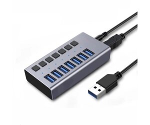 USB hub Acasis H707 на 7 портів USB 3.0 (Сірий)