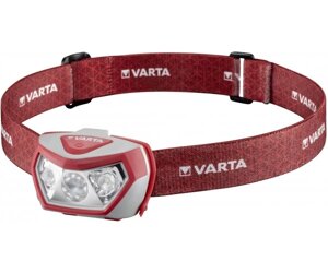 VARTA Ліхтар Налобний Outdoor Sports H20 Pro IPX4, до 200 люмен, до 50 метров, біле/червоне світло, 3хААА