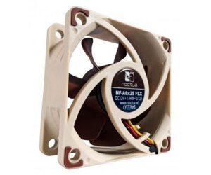 Вентилятор 60 mm, Noctua NF-A6x25 FLX, для корпусу 60x60x25мм SSO2 1600-3000 об/хв 8,2-19,3 дБ бежевий/коричневий