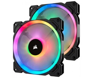 Вентилятор Corsair LL140 RGB Twin Pack (CO-9050074-WW), 140x140x25мм, 4-pin, чорний