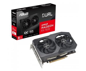 Відеокарта AMD radeon RX 7600 8GB GDDR6 dual V2 OC asus (DUAL-RX7600-O8g-V2)